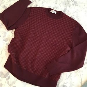 Turnbury Merino Wool Burgundy Multi Sweater L